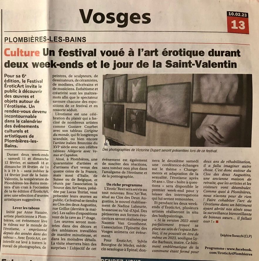 Article de presse EroticArt